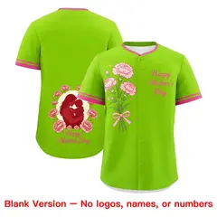Neon Green Pink Mother's Day Baseball Jersey 6