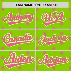 Neon Green Pink Polka Dot Graffiti Authentic Baseball Jersey 3