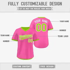 Neon Green Pink Reversible Pullover Baseball Jersey 3
