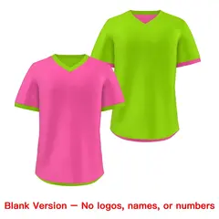 Neon Green Pink Reversible Pullover Baseball Jersey 9