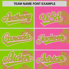 Neon Green Pink Split Flower Graffiti Baseball Jersey 3