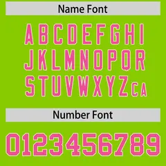 Neon Green Pink Star Pattern Raglan Football Jersey 4
