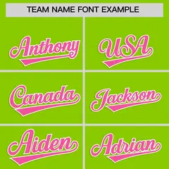 Neon Green Pink Star Ribbing Authentic Baseball Jersey 3