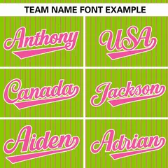 Neon Green Pink Stripe Authentic Pullover Baseball Jersey 3