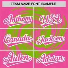 Neon Green Pink Swirl Graffiti Pattern Baseball Jersey 3