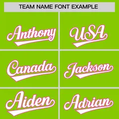 Neon Green Pink Thick Striped Star Pattern Baseball Jersey 3