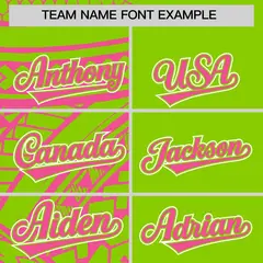 Neon Green Pink Tribal Split Baseball Jersey 3