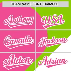 Neon Green Pink-White Color Block Half Heart Baseball Jersey 3