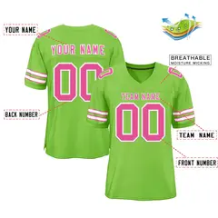 Neon Green Pink-White Football Jersey 2