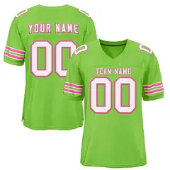 Neon Green Pink-White Football Jersey 1