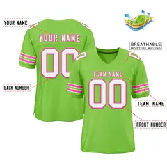 Neon Green Pink-White Football Jersey 2