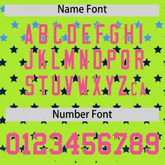 Neon Green Pink White Raglan Star Print Baseball Jersey 4