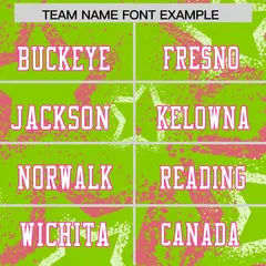 Neon Green Pink-White Star Graffiti Football Jersey 3