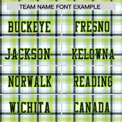 Neon Green Plaid Pattern Authentic Football Jersey 3
