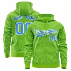 Neon Green Powder Blue Leopard Print Varsity Letterman Jacket Hoodie 1