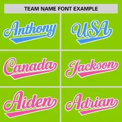 Neon Green Powder Blue-Pink Gradient Side Baseball Jersey 3