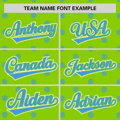 Neon Green Powder Blue Polka Dot Graffiti Baseball Jersey 3