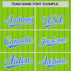 Neon Green Powder Blue Stripe Raglan Baseball Jersey 3