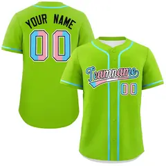 Neon Green Powder Blue Transgender Pride Baseball Jersey