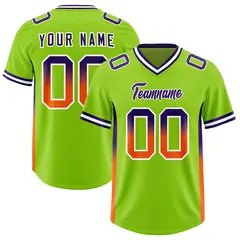 Neon Green Purple and Orange Gradient Sides Football Jersey