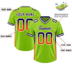 Neon Green Purple and Orange Gradient Sides Football Jersey 2