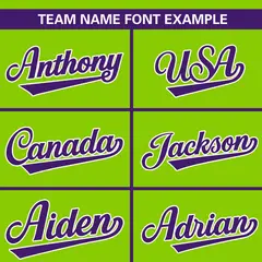 Neon Green Purple Color Block Raglan Sleeves Baseball Jersey 3