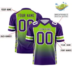 Neon Green Purple Gradient Side Pattern Football Jersey 2