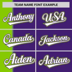 Neon Green Purple Gradient Stripe Two-Button Softball Jersey 3