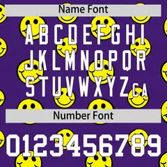 Neon Green Purple Graffiti Gradient Smile Baseball Jersey 4