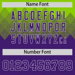 Neon Green Purple Grid Blur Pattern Baseball Jersey 4