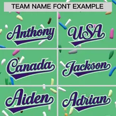 Neon Green Purple Ice Cream Pattern V-Neck Hockey Jersey 3
