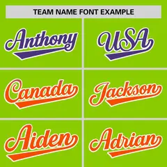 Neon Green Purple-Orange Gradient Side Baseball Jersey 3