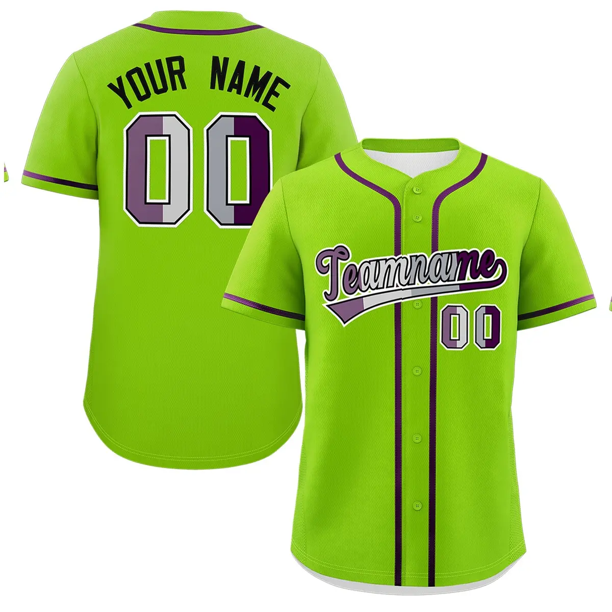 Neon Green Purple Pride Month Classic Baseball Jersey