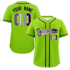 Neon Green Purple Pride Month Classic Baseball Jersey