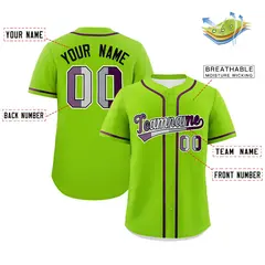 Neon Green Purple Pride Month Classic Baseball Jersey 2