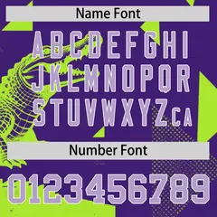 Neon Green Purple Raptor Series Raglan Baseball Jersey 5