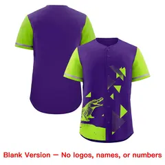 Neon Green Purple Raptor Series Raglan Baseball Jersey 8