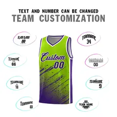 Neon Green Purple Splash Basketball Uniforms for Teams 4