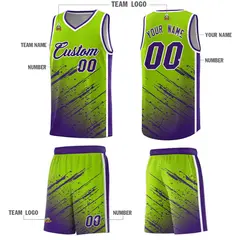 Neon Green Purple Splash Basketball Uniforms for Teams 5