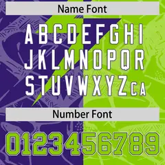 Neon Green Purple Split Lightning Pattern Football Jersey 4