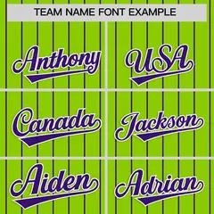 Neon Green Purple Stripe Raglan Baseball Jersey 3