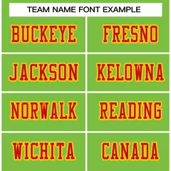 Neon Green Red-Gold Classic Style Authentic Football Jersey 3