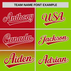 Neon Green Red Half Gradient Authentic Baseball Jersey 3