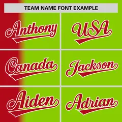 Neon Green Red Pinstripe Gradient Baseball Jersey 3