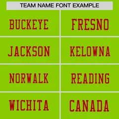 Neon Green Red Sequin Lettering Football Jersey 3