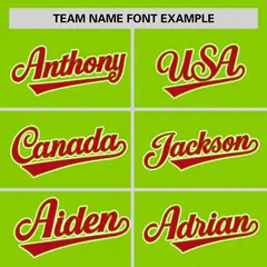 Neon Green Red White Color Block Authentic Baseball Jersey 3