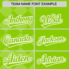 Neon Green Rhombus Design Authentic Baseball Jersey 3