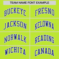 Neon Green Royal Blue Raglan Full-Snap Faux Leather Letterman Jacket 3
