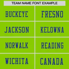 Neon Green Royal Blue Sequin Lettering Football Jersey 3