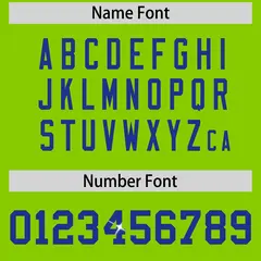 Neon Green Royal Blue Sequin Lettering Football Jersey 4